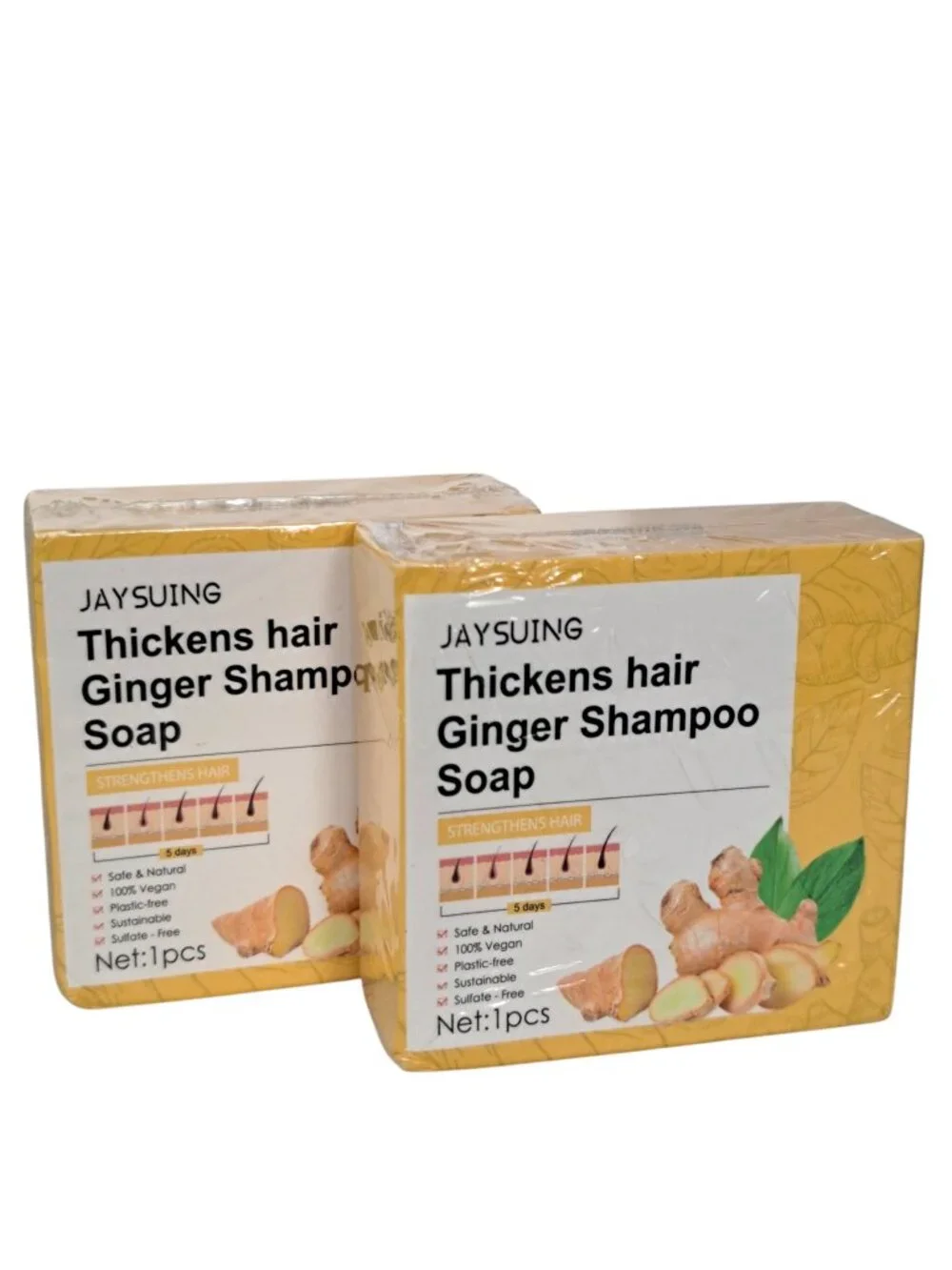 2-Pack Ginger Shampoo Bar Thickens Hair 3.5 oz per bar Jaysuing
